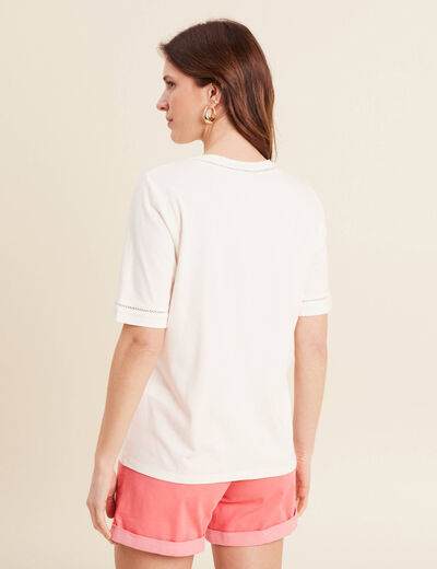 T-shirt manches courtes ecru femme