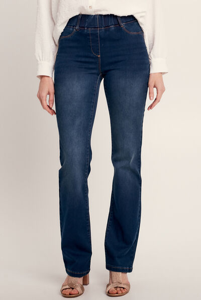 Jean tregging taille élastiquée denim brut femme