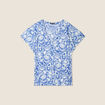 T-shirt manches courtes bleu femme
