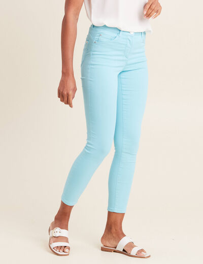 Pantalon léger taille standard 7/8ème bleu femme