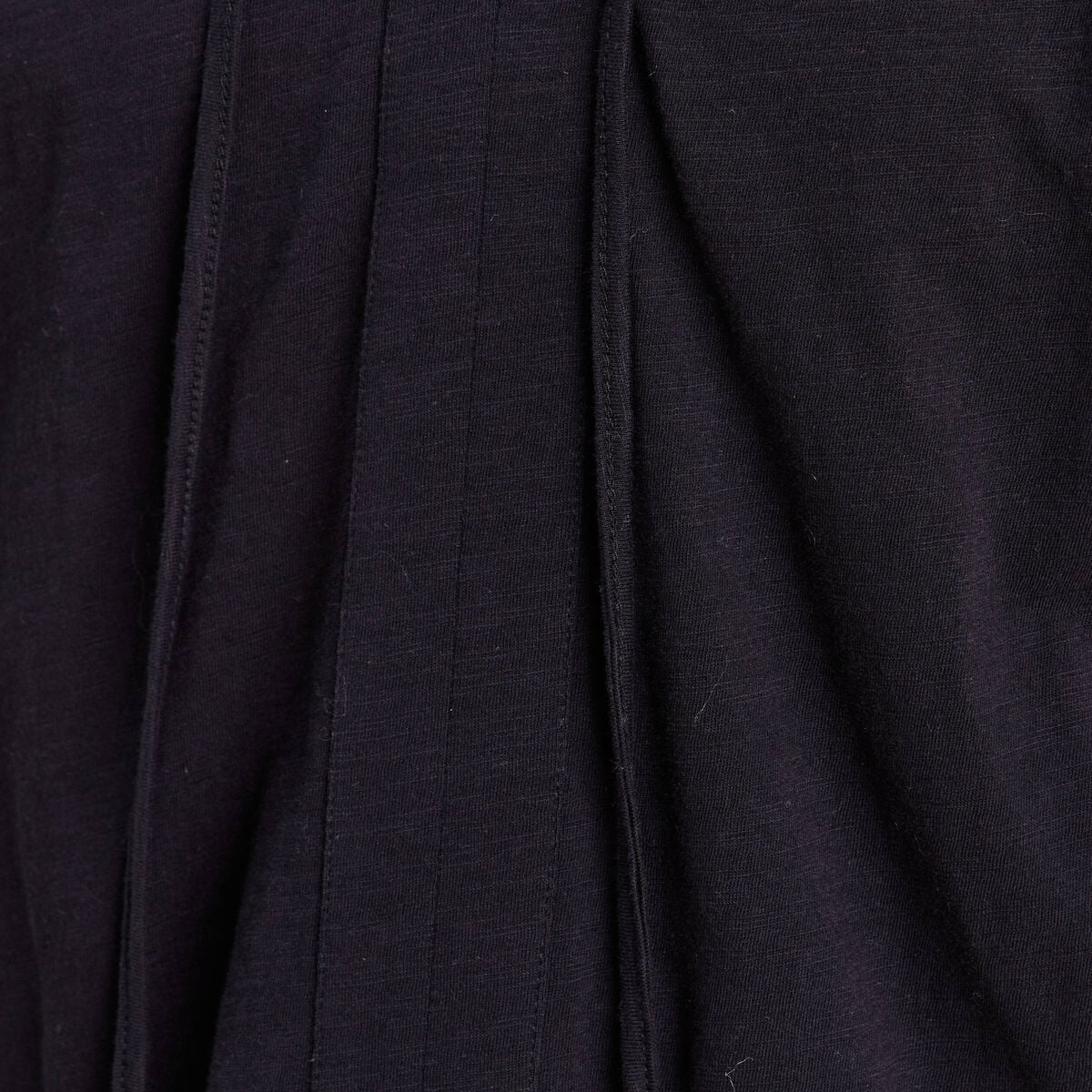 T-shirt col tunisien noir femme