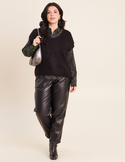 Pull sans manches noir femme
