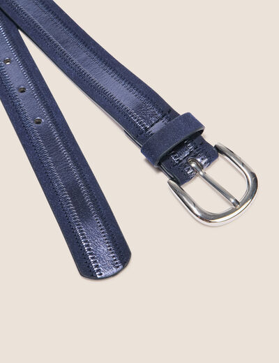 Ceinture fine bleu marine femme