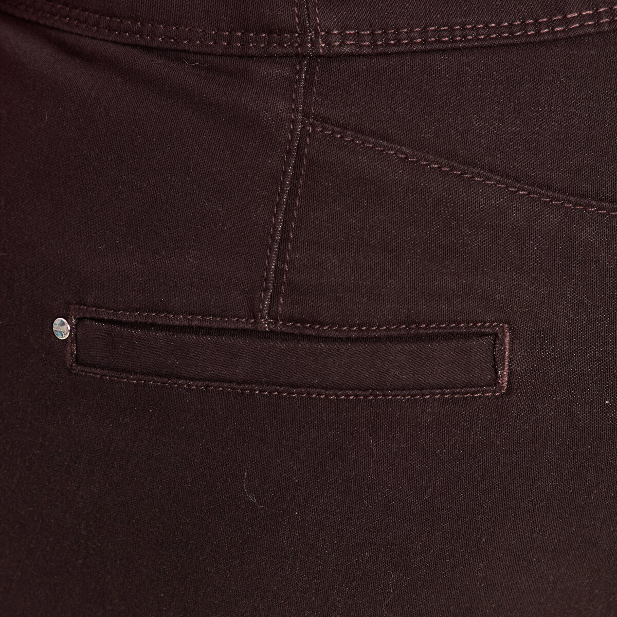 Pantalon coupe bootcut &agrave; pont marron fonc&eacute; femme
