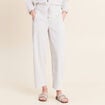 Pantalon fluide coupe barrel bleu femme