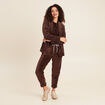 Pantalon coupe mom en velours marron femme