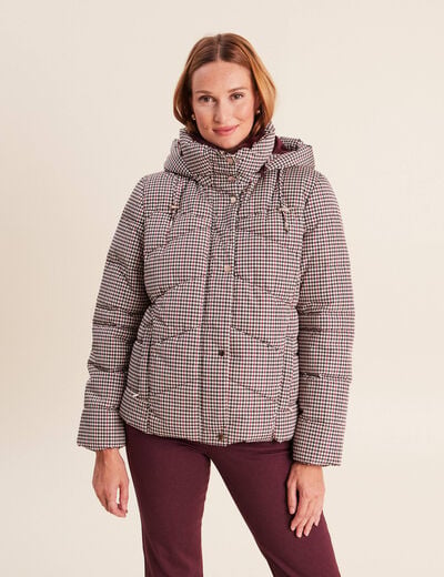 Doudoune capuche manches longues multicolore femme