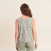 T-shirt r&eacute;versible sans manches gris femme