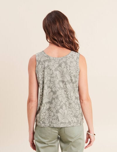 T-shirt r&eacute;versible sans manches gris femme