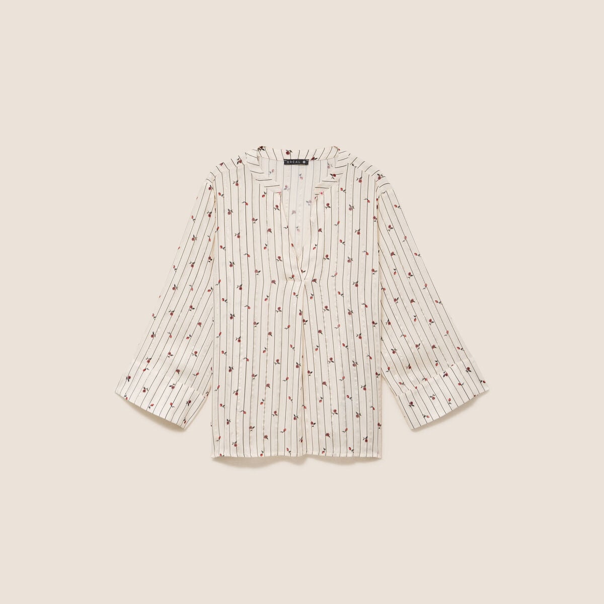 Blouse fluide col v manches longues bordeaux femme