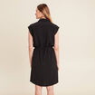 Robe droite courte manches courtes noir femme