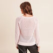 Pull col rond manches longues rose clair femme