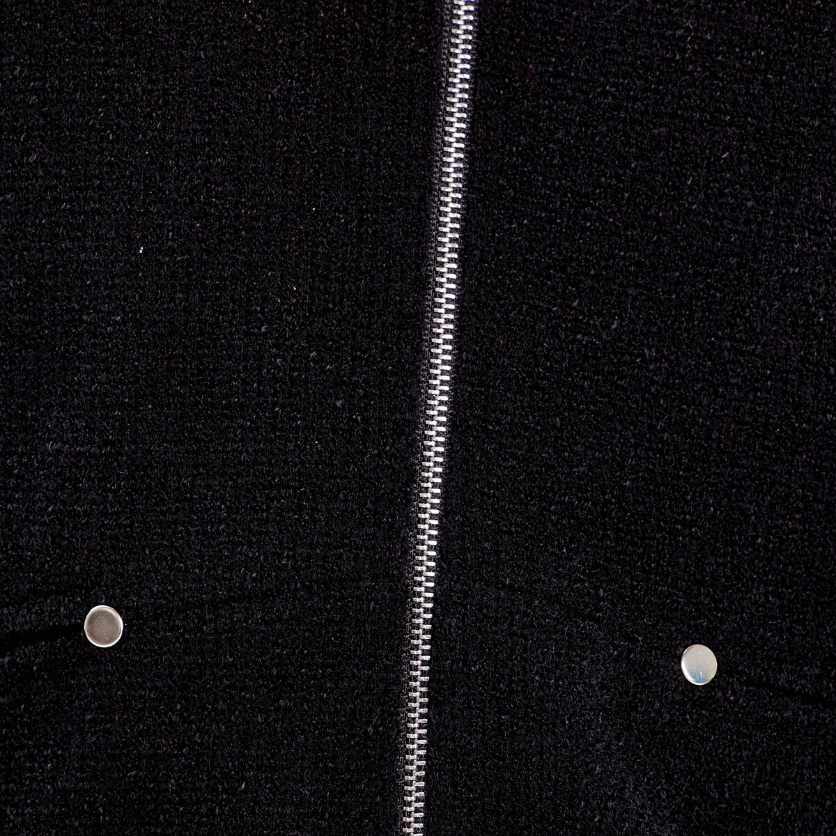 Gilet manches longues zippé noir femme