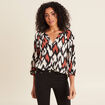 Blouse manches 3/4 orange femme