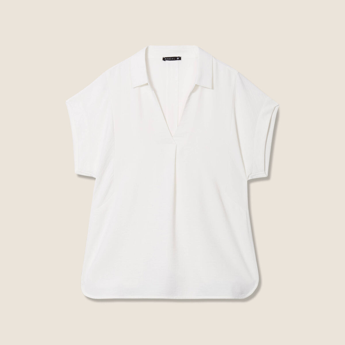 Blouse manches courtes ecru femme