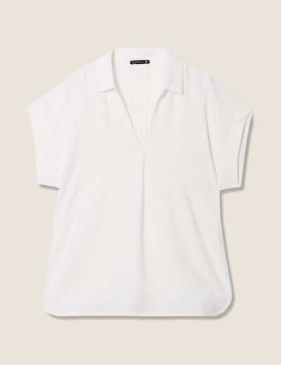 Blouse manches courtes ecru femme