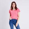 T-shirt manches courtes rose fushia femme