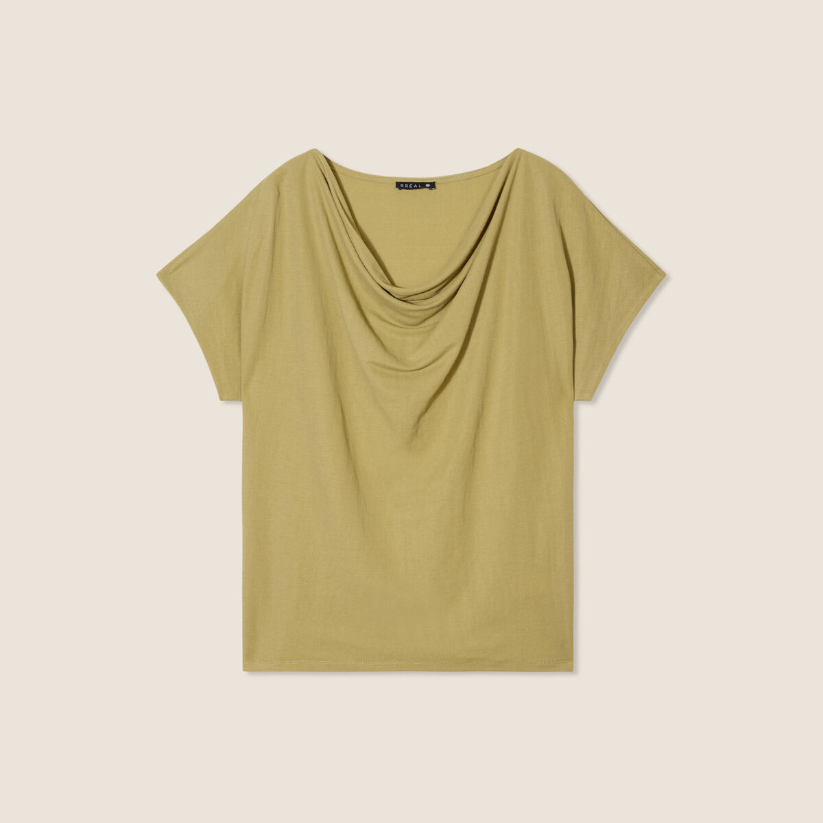 T-shirt manches courtes vert olive femme