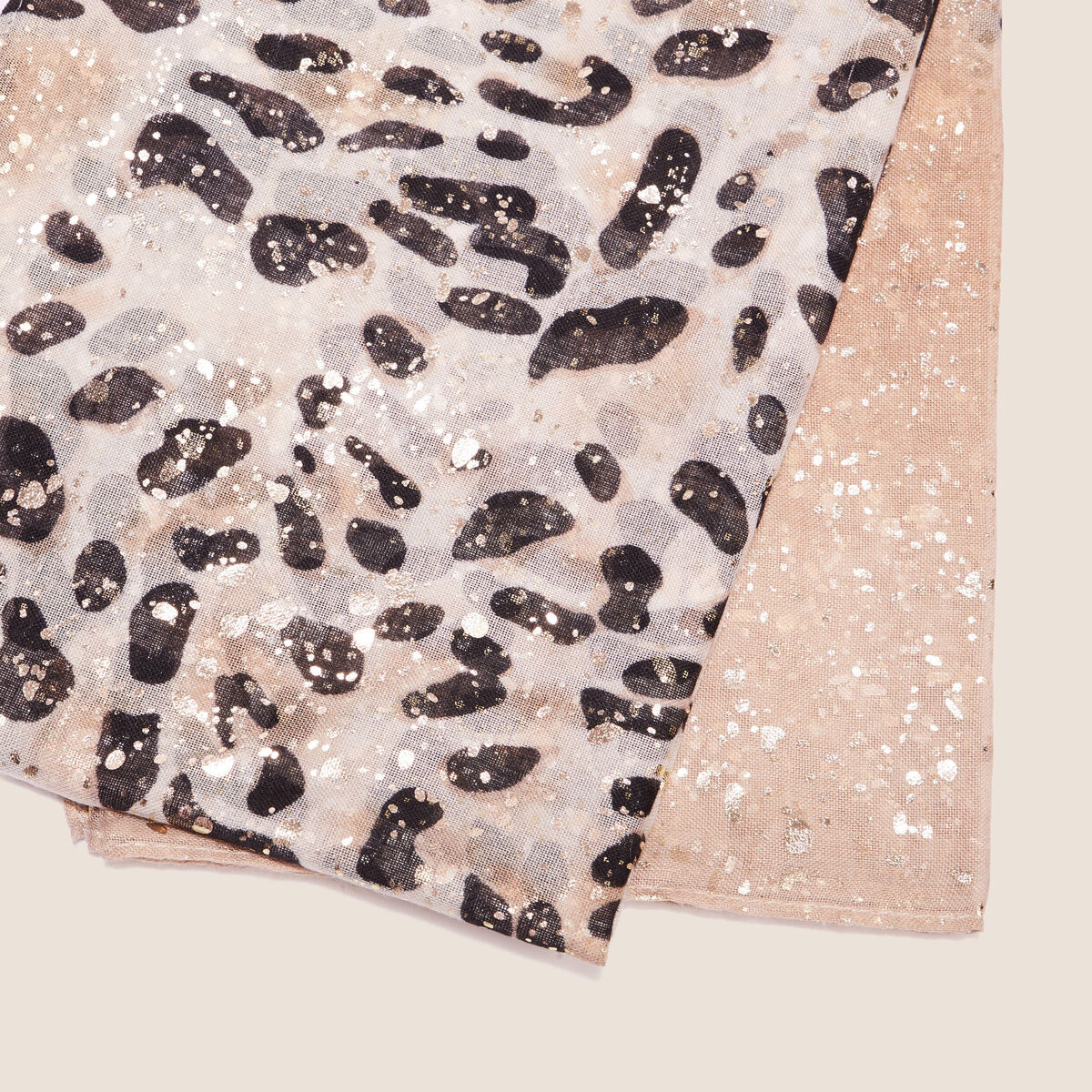 Foulard fin avec brillance ecru femme