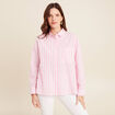 Chemise ample mi-longue en coton rose femme