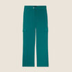 Pantalon flou cargo 7/8&egrave;me vert femme