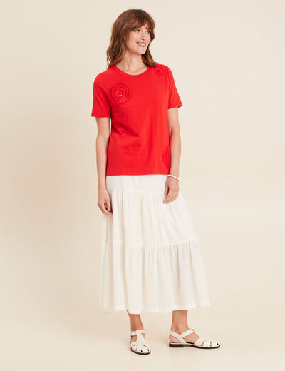 T-shirt manches courtes rouge femme