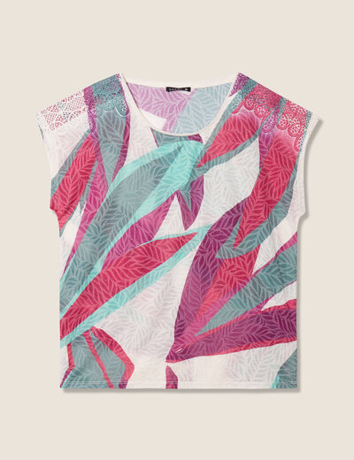 T-shirt manches courtes ecru femme