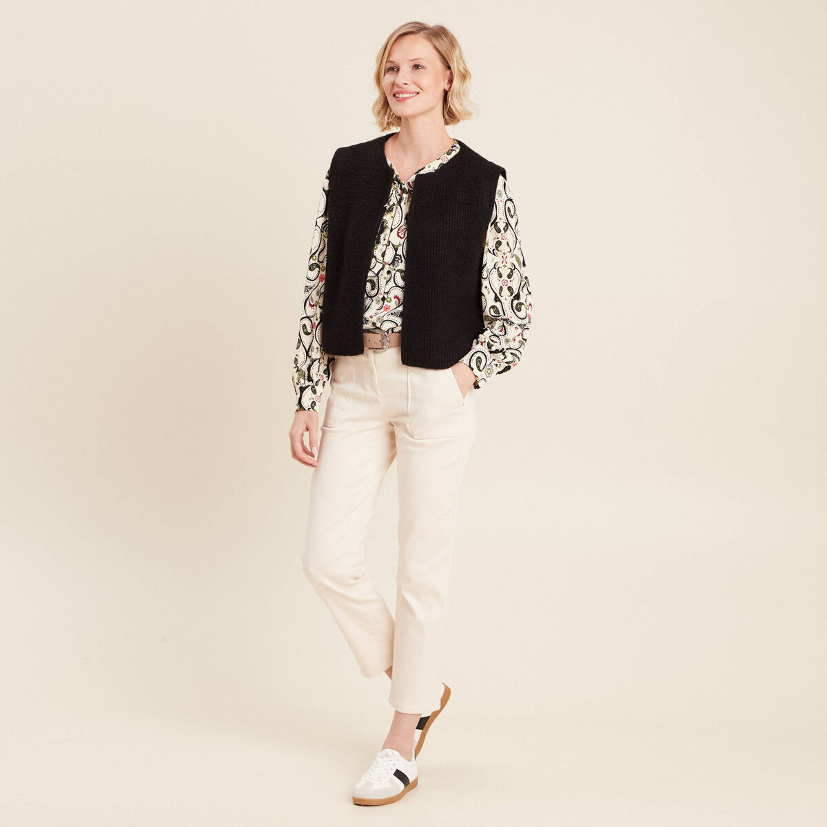 Gilet sans manches noir femme