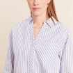 Chemise manches 3/4 bleu femme