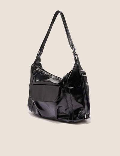 Sac port&eacute; &eacute;paule doubl&eacute; 2 en 1 noir femme