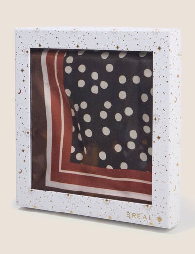Foulard en soie marron fonc&eacute; femme
