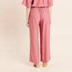 Pantalon fluide taille haute mauve femme