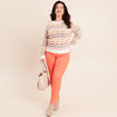 Pull col bateau manches longues vert femme