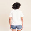 T-shirt col v manches courtes ecru femme