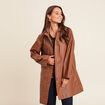 Parka à capuche marron foncé femme