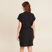 Robe droite ceinture nouée noir femme