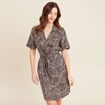 Robe droite ceinturée noir femme