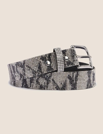 Ceinture large couleur argent femme