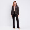 Veste droite velours noir femme