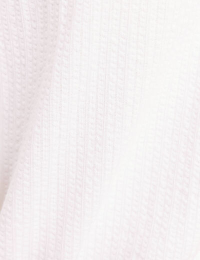 Blouse ample cropped col am&eacute;ricain blanc femme