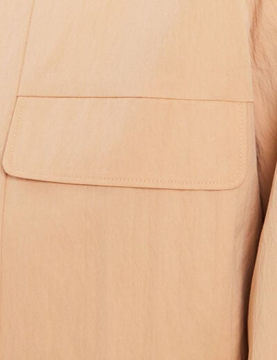 Veste doubl&eacute;e beige femme