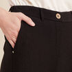 Pantalon tricot large noir femme