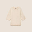 Pull col rond &agrave; sequins beige femme