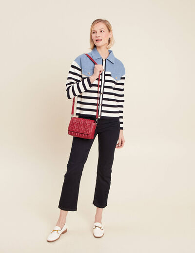 Pull manches longues bleu femme