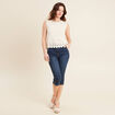 Pantacourt droit en jean denim brut femme