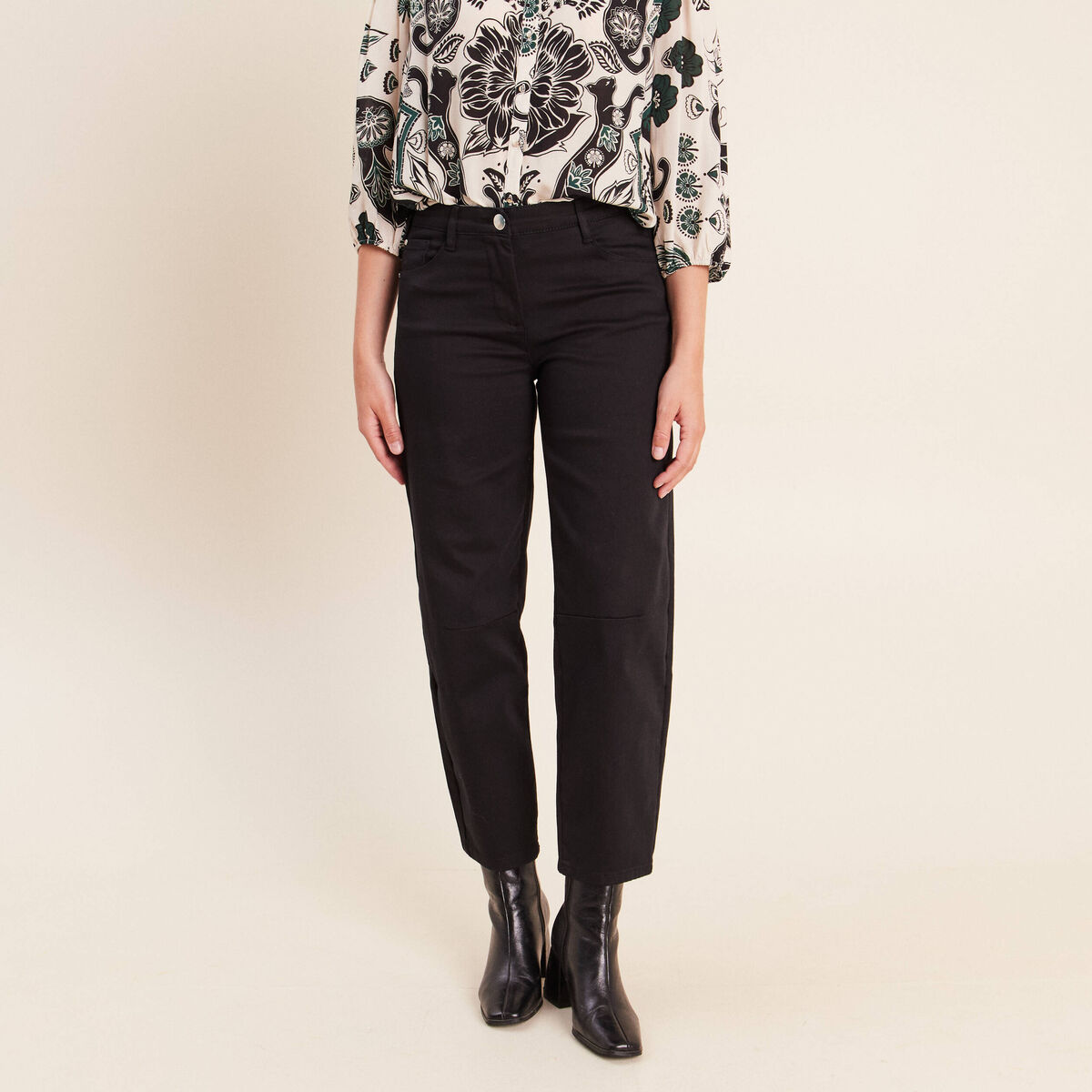 Pantalon magique coupe barrel l'Unique noir femme