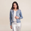 Veste boutonnée denim double stone femme