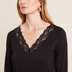 T-shirt thermo-douceur manches longues noir femme