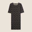 Robe droite manches courtes noir femme