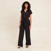 Combinaison pantalon ceinturée noir femme